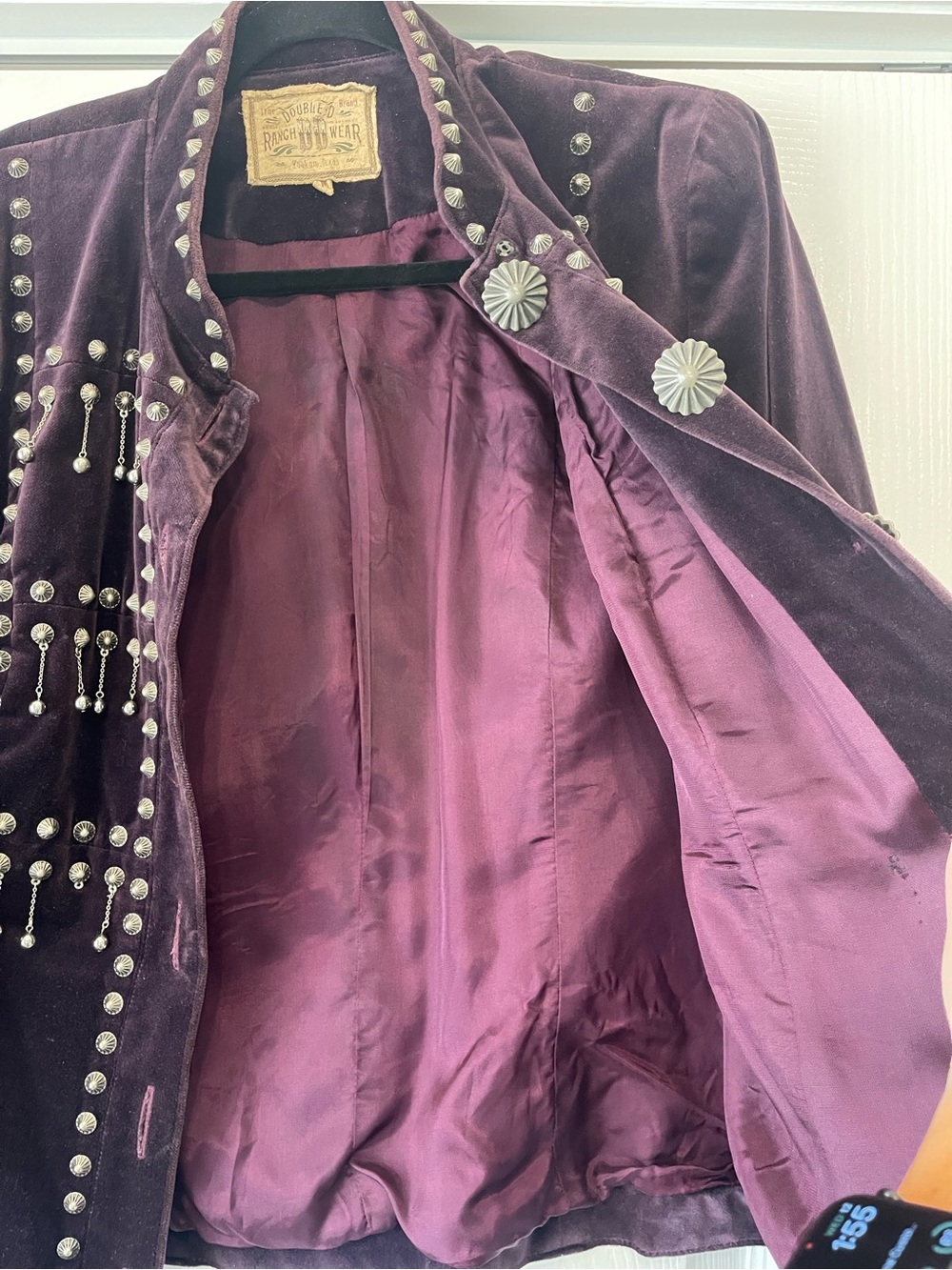 Vintage Double D Ranch Wear Plum Velvet Studded Western Jacket M - Picture 11 of 12
